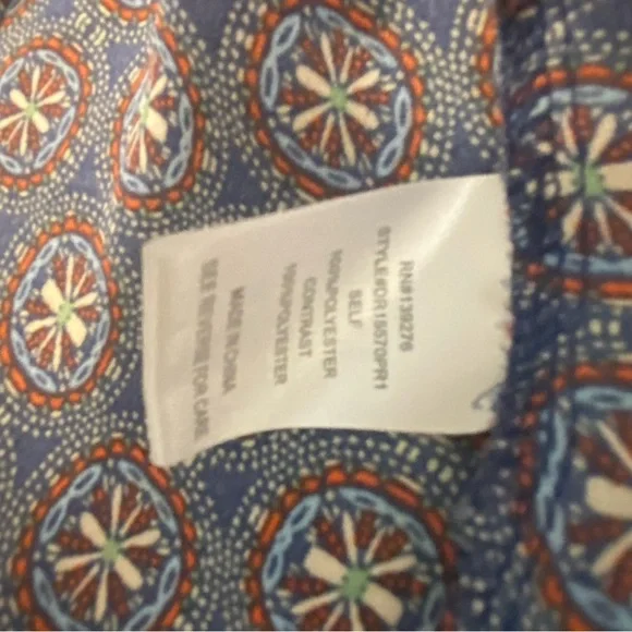 Floral Flowy Romantic Patchwork Sleeveless Day to Night Navy Orange Medium - Picture 7 of 9